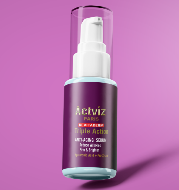 Actviz Paris REVITADERM Triple Action Anti-Aging Serum Reduce Wrinkles Firm & Brighten Hyaluronic Acid Pro-Xylane - Image 2