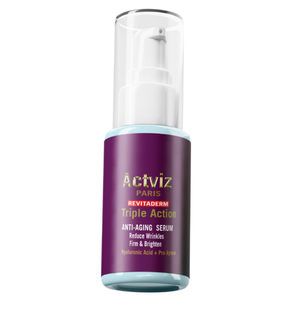 Actviz Paris REVITADERM Triple Action Anti-Aging Serum Reduce Wrinkles Firm & Brighten Hyaluronic Acid Pro-Xylane